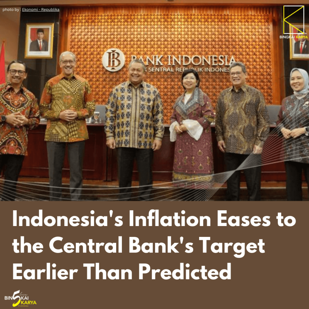 Indonesia's Inflation Eases to the Central Bank's Target Earlier Than Predicted